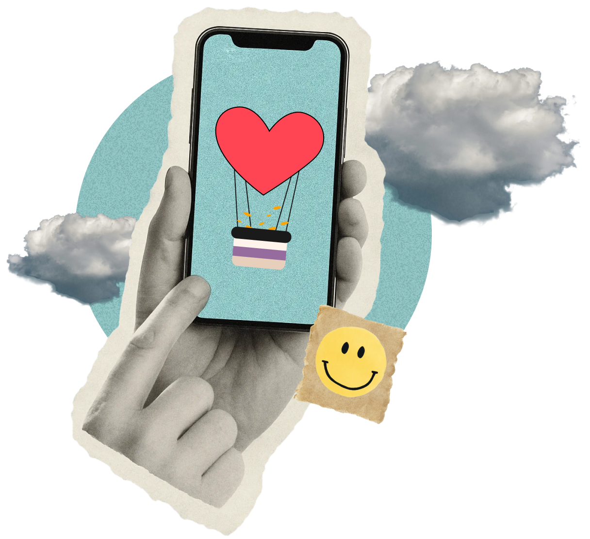 Candy-colored apps mockup